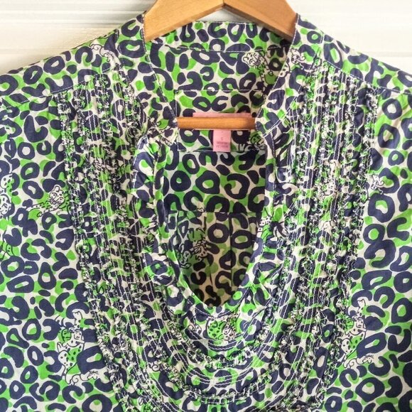 Lilly Pulitzer Vivi Peasant Top Thrill of the Chaise Cameo White - Picture 3 of 7